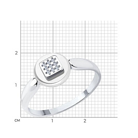 Кольцо Diamant - Серебро 925, Керамика, Фианит (арт. 94-110-01265-2)