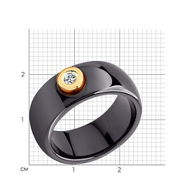 Кольцо SOKOLOV - Золото 585, Керамика, Бриллиант (арт. 6015001)