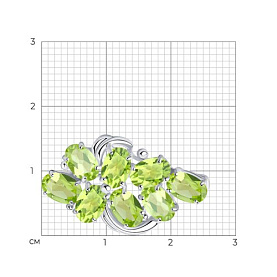 Брошь SOKOLOV - Серебро 925, Хризолит (арт. 92040031)