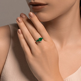 Кольцо SOKOLOV - Серебро 925, Агат, Фианит (арт. 92014507)