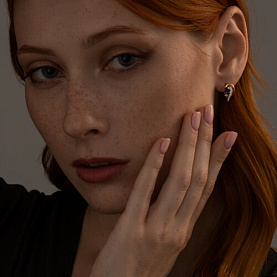 Серьги SOKOLOV - Серебро 925, Топаз лондон, Фианит (арт. 92022772)