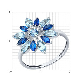 Кольцо SOKOLOV - Серебро 925, Топаз, Фианит (арт. 92014567)