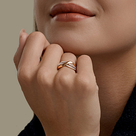 Кольцо SOKOLOV - Золото 585, Фианит (арт. 019816)