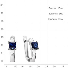 Серьги Аквамарин - Серебро 925, Фианит (арт. 400813.5)