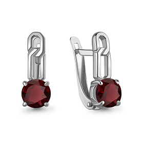 Серьги Аквамарин - Серебро 925, Гранат (арт. 45011703.5)