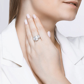 Кольцо SOKOLOV - Серебро 925, Фианит, Эмаль (арт. 94011132)