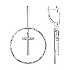 Серьги SOKOLOV - Серебро 925, Фианит (арт. 94023796)