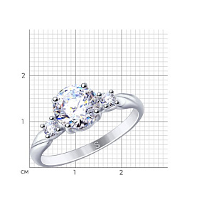 Кольцо SOKOLOV - Серебро 925, Фианит (арт. 94013666)