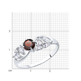 Кольцо SOKOLOV - Серебро 925, Гранат, Фианит (арт. 92011668)