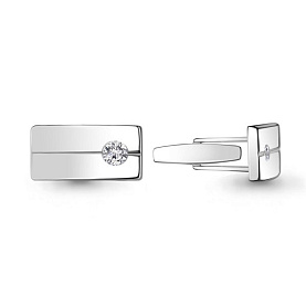 Запонки Аквамарин - Серебро 925, Фианит (арт. 72820.5)