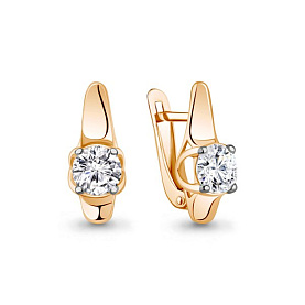 Серьги Аквамарин - Серебро 925, Фианит (арт. 438131А.6)