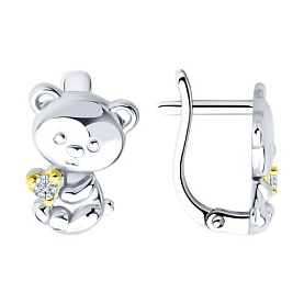 Серьги SOKOLOV - Серебро 925, Фианит (арт. 94027004)