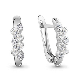 Серьги Аквамарин - Серебро 925, Фианит (арт. 49135А.5)