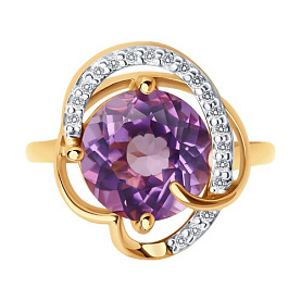 Кольцо Diamant - Серебро 925, Аметист, Фианит (арт. 93-310-01931-1)