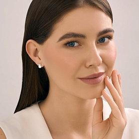 Серьги Diamant - Серебро 925, Жемчуг имитация (арт. 94-122-02369-1)