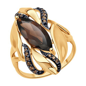 Кольцо SOKOLOV - Серебро 925, Раухтопаз, Фианит (арт. 92014557)