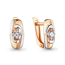 Серьги Аквамарин - Золото 585, Фианит (арт. 46861.1)