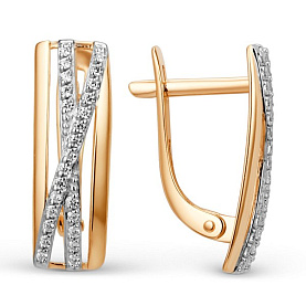 Серьги ЮФ Династия - Золото 375, Фианит (арт. 015312-5102)