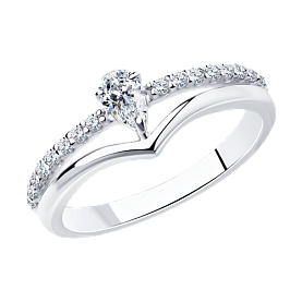 Кольцо SOKOLOV - Серебро 925, Фианит (арт. 94012009)