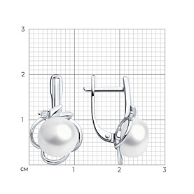 Серьги SOKOLOV - Серебро 925, Жемчуг культивированный, Фианит (арт. 92022994)