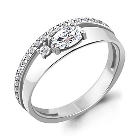 Кольцо Аквамарин - Серебро 925, Фианит (арт. 68924А.5)