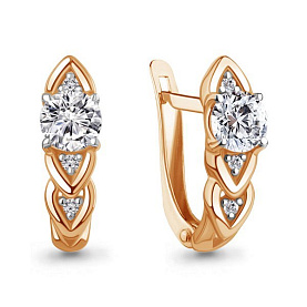 Серьги Аквамарин - Серебро 925, Фианит (арт. 400327А.6)