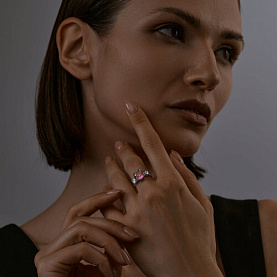 Кольцо SOKOLOV - Серебро 925, Синтетический ситалл , Фианит (арт. 92011718)
