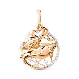 Подвеска ЮФ Династия - Золото 375, Фианит (арт. 101178-5102)