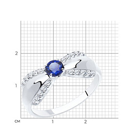 Кольцо Diamant - Серебро 925, Синтетический сапфир , Фианит (арт. 94-310-00750-1)