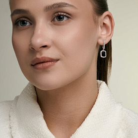 Серьги SOKOLOV - Серебро 925, Агат, Фианит (арт. 92025393)