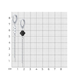 Серьги Diamant - Серебро 925, Гематит (арт. 94-321-00034-1)