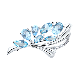 Брошь Diamant - Серебро 925, Топаз (арт. 94-340-00528-1)