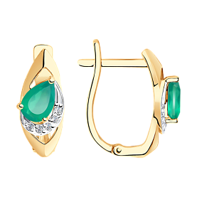 Серьги SOKOLOV - Золото 375, Агат, Фианит (арт. 37725964)