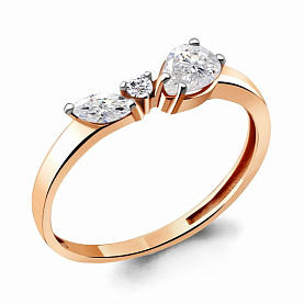 Кольцо Аквамарин - Серебро 925, Фианит (арт. 68923А.6)