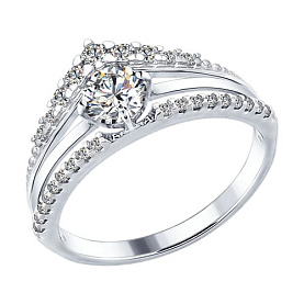 Кольцо SOKOLOV - Серебро 925, Фианит (арт. 94012282)