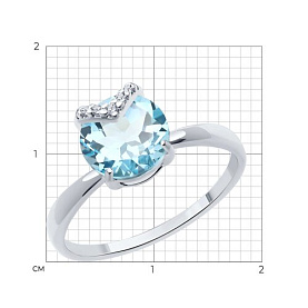 Кольцо SOKOLOV - Серебро 925, Топаз, Фианит (арт. 92014469)