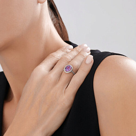 Кольцо Diamant - Серебро 925, Аметист, Фианит (арт. 94-310-02647-2)