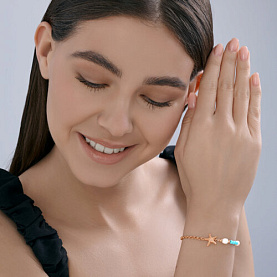 Браслет Diamant - Серебро 925, Бирюза, Жемчуг культивированный (арт. 93-350-00028-1)