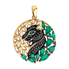 Подвеска SOKOLOV - Серебро 925, Агат, Фианит (арт. 92030808)