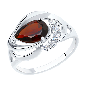 Кольцо SOKOLOV - Серебро 925, Гранат, Фианит (арт. 92011916)