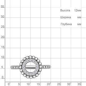 Кольцо Аквамарин - Серебро 925, Фианит (арт. 600748А.5)