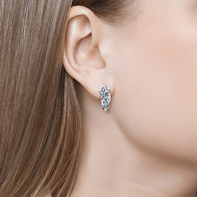 Серьги SOKOLOV - Серебро 925, Топаз, Фианит (арт. 92021139)