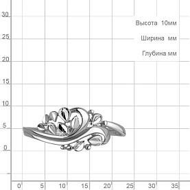 Кольцо Аквамарин - Серебро 925 (арт. 54711.5)