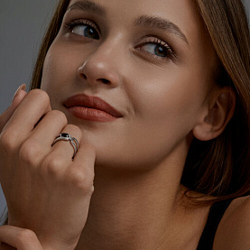 Кольцо SOKOLOV - Серебро 925, Гранат, Фианит (арт. 92014834)