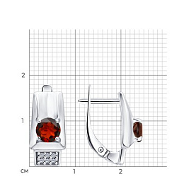 Серьги SOKOLOV - Серебро 925, Гранат, Фианит (арт. 92025410)