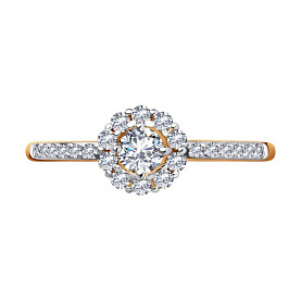 Кольцо SOKOLOV - Золото 375, Фианит (арт. 018993-4)