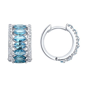 Серьги Diamant - Серебро 925, Синтетический ситалл , Фианит (арт. 94-320-02192-1)