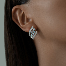 Серьги SOKOLOV - Серебро 925, Топаз, Фианит (арт. 92021509)