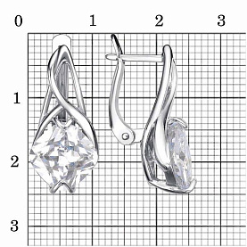 Серьги Красная пресня - Серебро 925, Фианит (арт. 33815102)