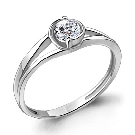 Кольцо Аквамарин - Серебро 925, Фианит (арт. 661071.5)